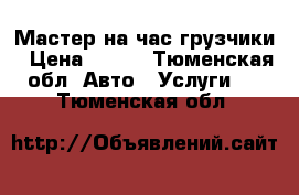 Мастер на час грузчики › Цена ­ 350 - Тюменская обл. Авто » Услуги   . Тюменская обл.